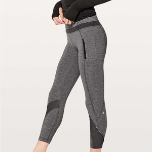 lululemon inspire ii leggings heathered gray size 2